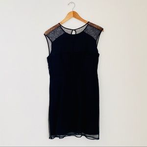 Cynthia Vincent Lace-Back Little Black Dress